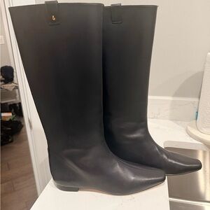 NEW Larroude Black Alexis Flat Boot Black